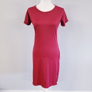Red Soft and Stretchy Bodycon Dress with Slits Medium